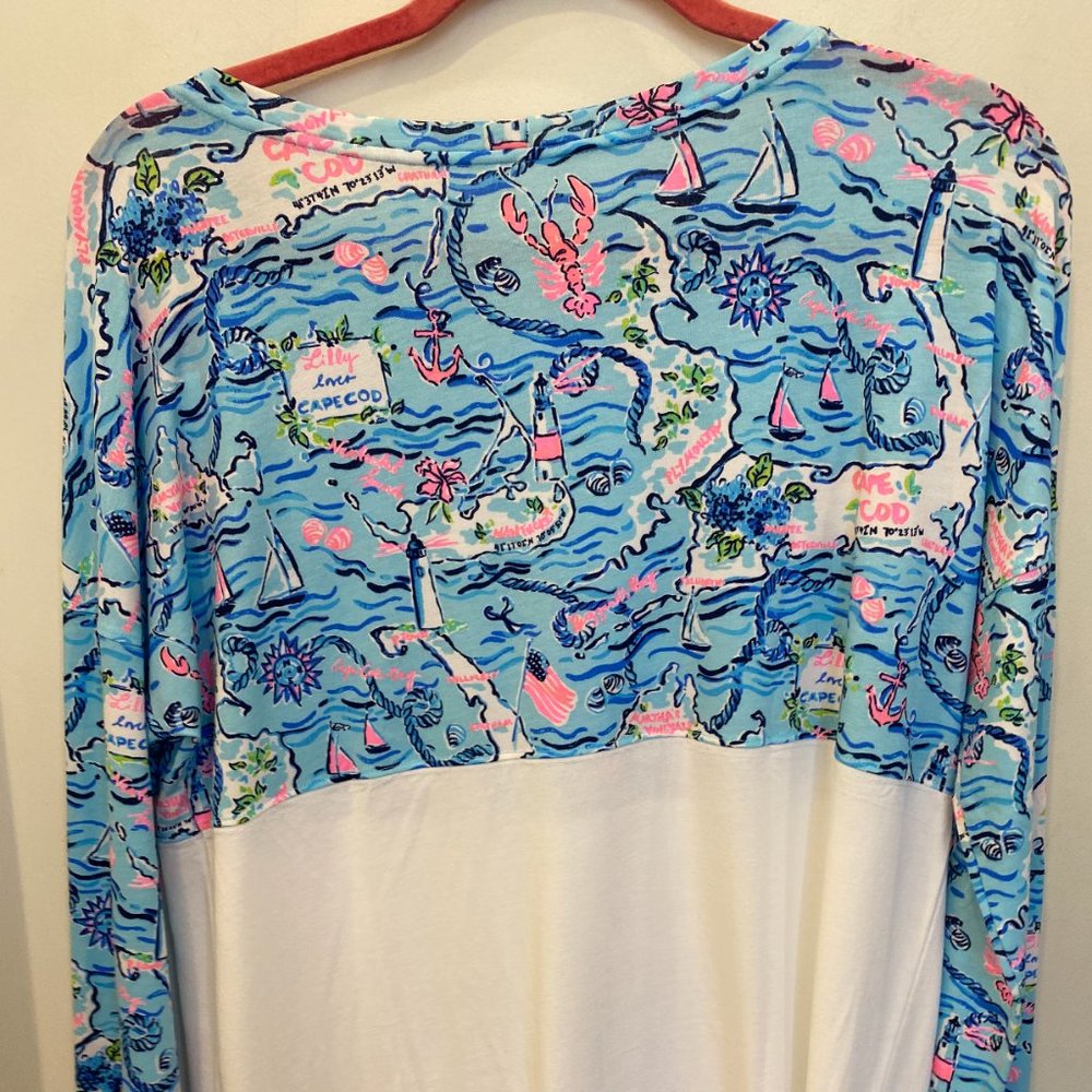Lilly Pulitzer Blue and White Nautical Print Top